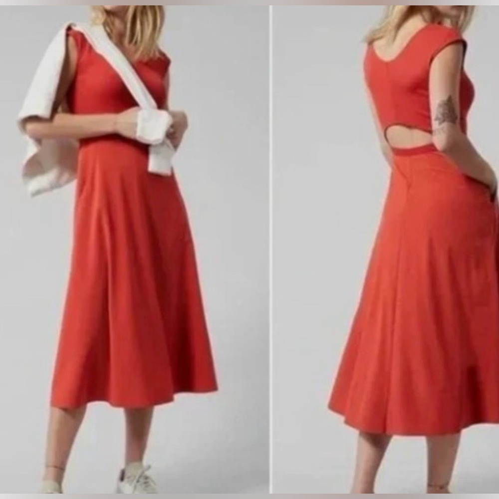 Athleta Vibrant Red Backless Dress